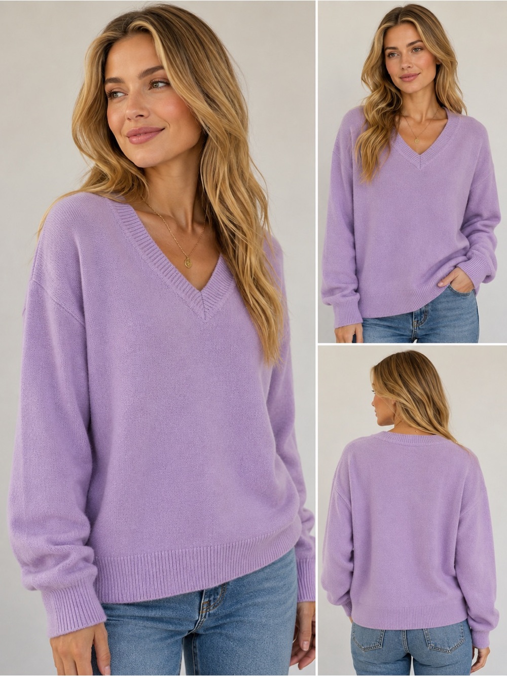 LOFT Lavender V-Neck Sweater